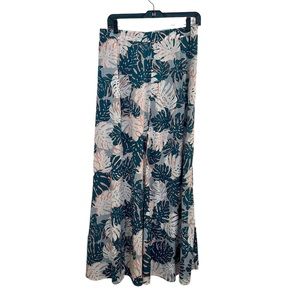🐞Tropical floral maxi skirt with double front slit